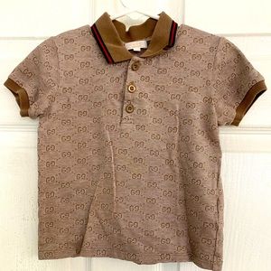 Boys brown Gucci polo shirt
